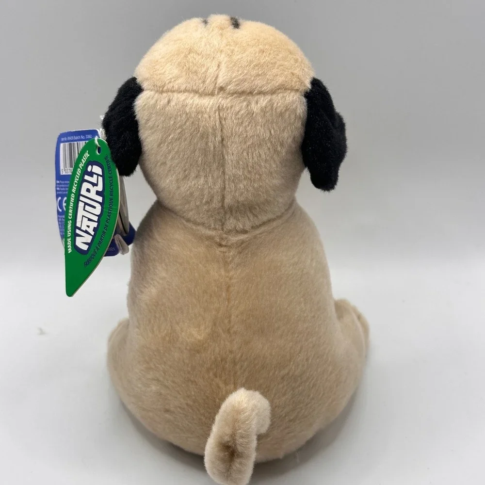 NWT Living Nature Naturli Pug Plush Stuffed Animal Eco Friendly Fawn Dog AN439